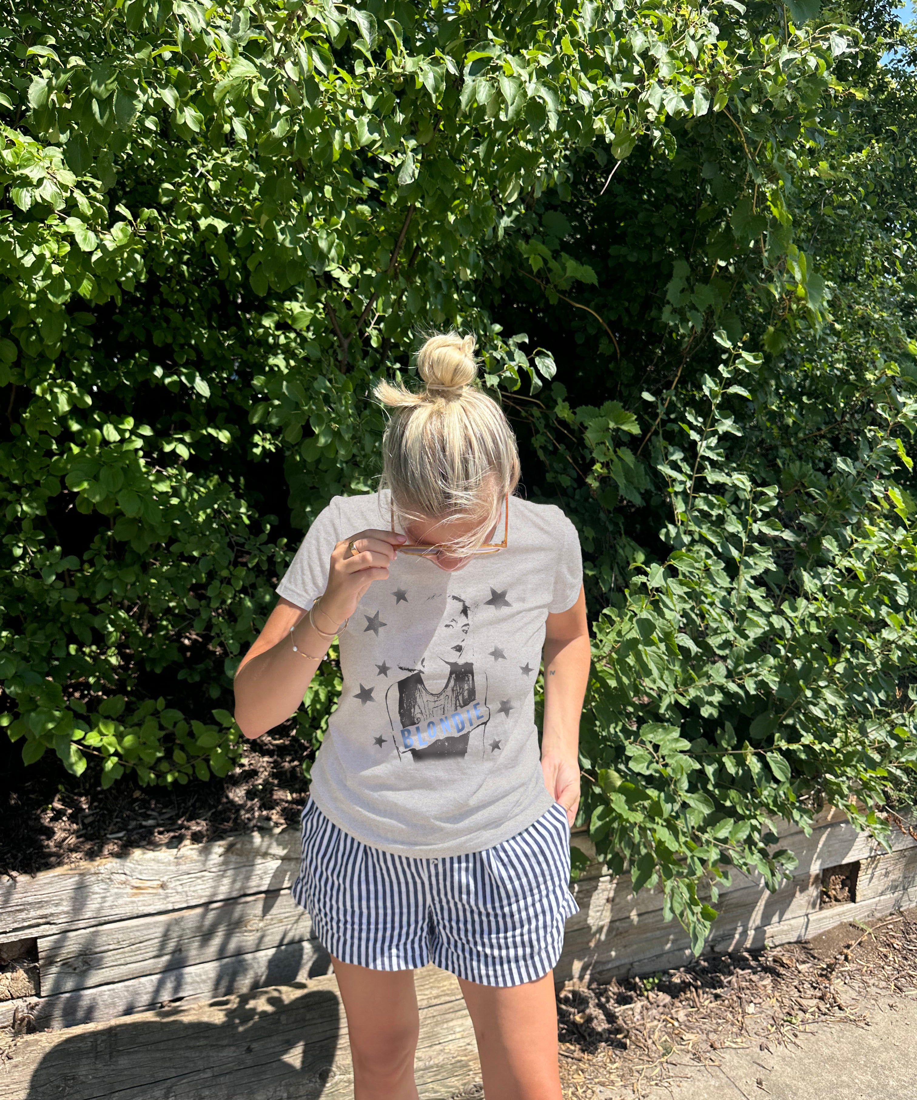 light yellow "Blondie" Tee shirt for Women with Blondie image and stars