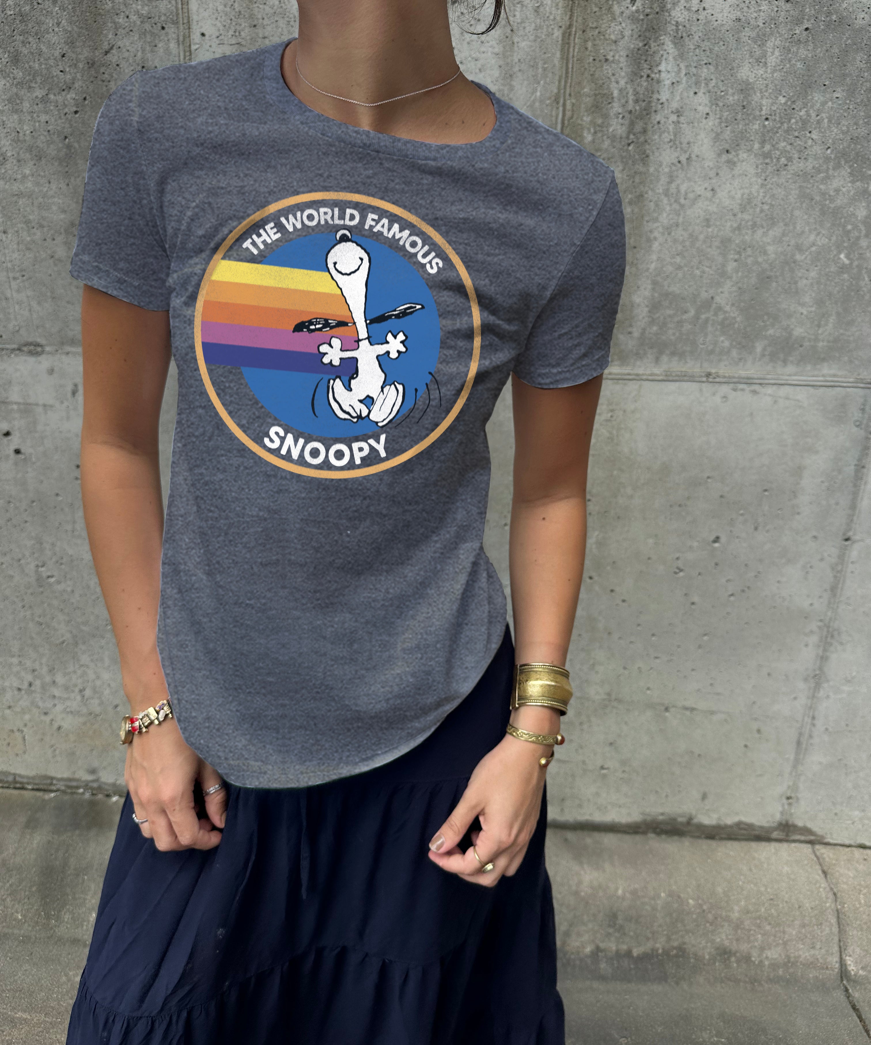 Grey World Famous Snoopy Short Sleeve Tee
