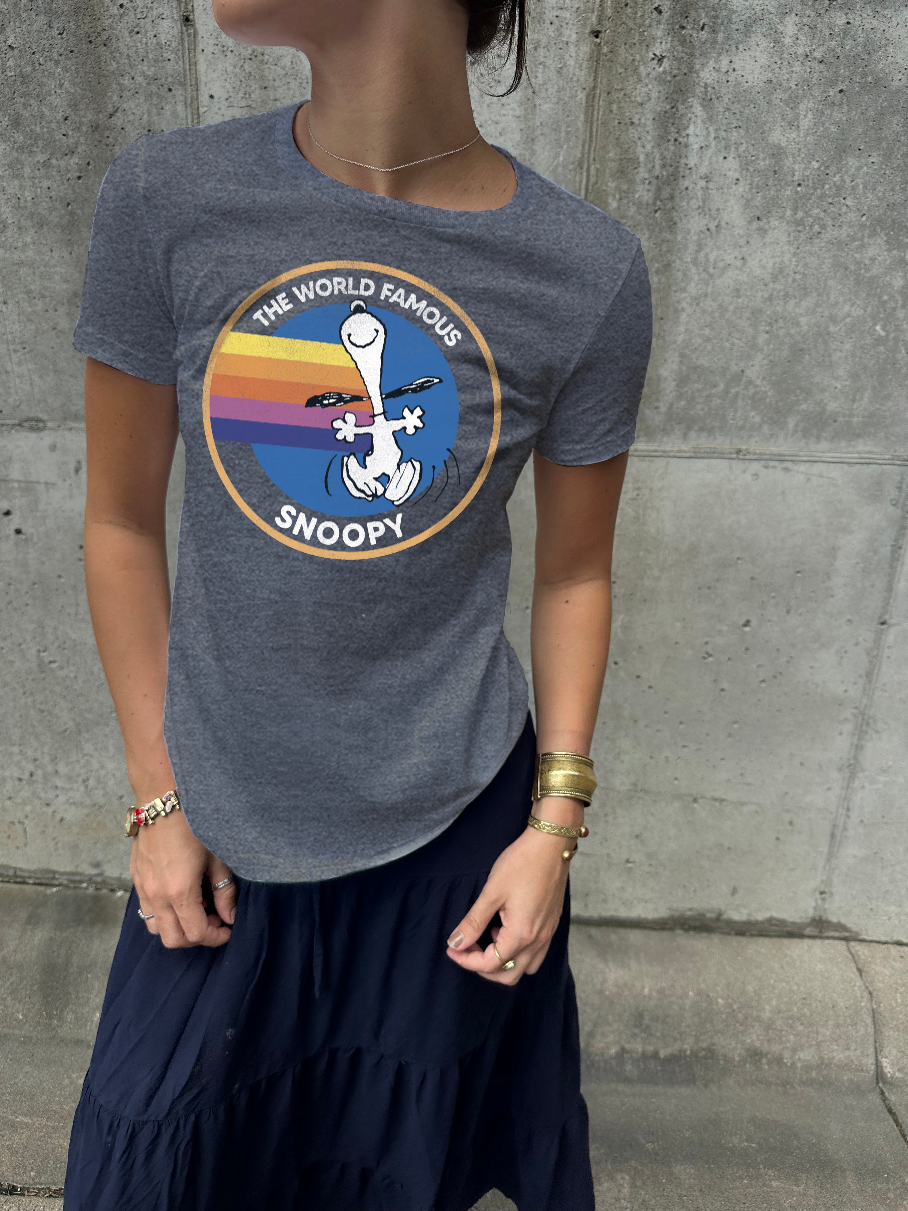 Grey World Famous Snoopy Short Sleeve Tee