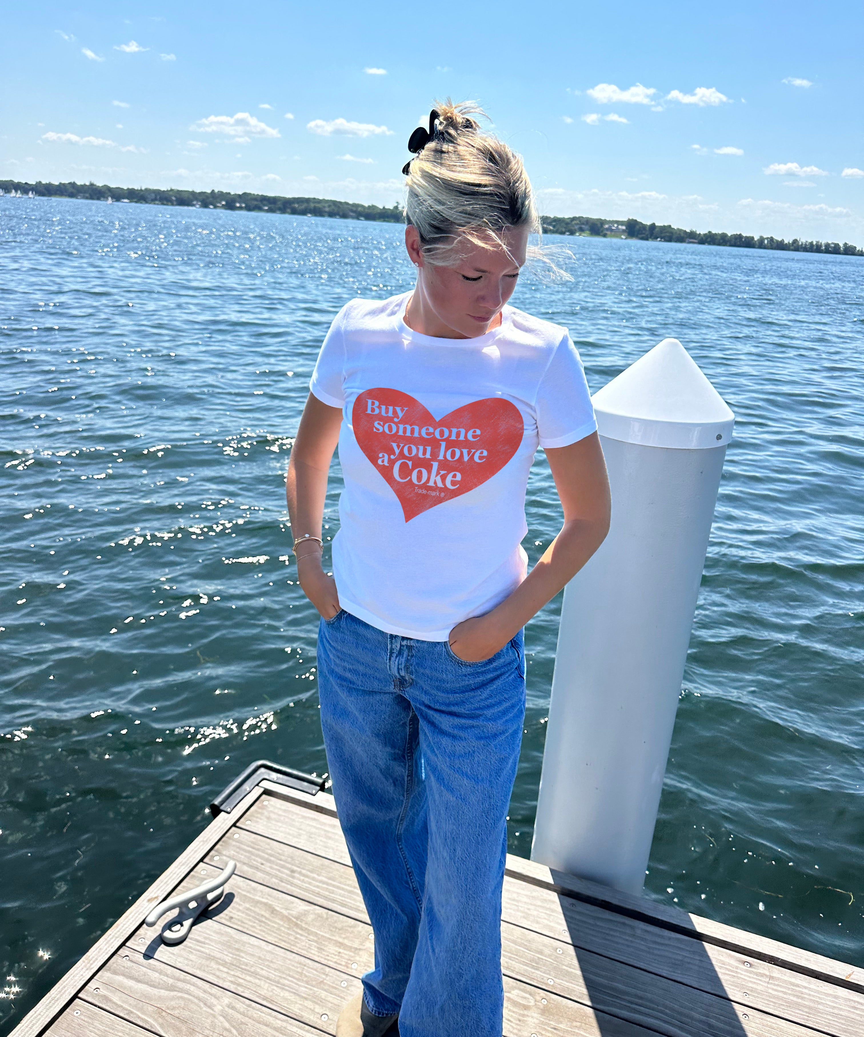 White Buy A Coke Short Sleeve Tee