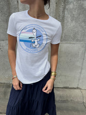 White Faded World Famous Snoopy Short Sleeve Tee